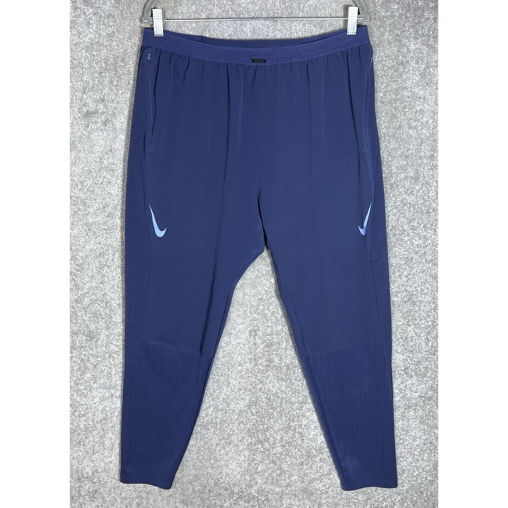 Nike Dri Fit ADV Aeroswift Racing Pants Mens Size XL Navy Polar Pockets Vented